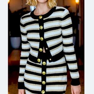 CARA CARA Bettina Stiped Lurex Cardigan